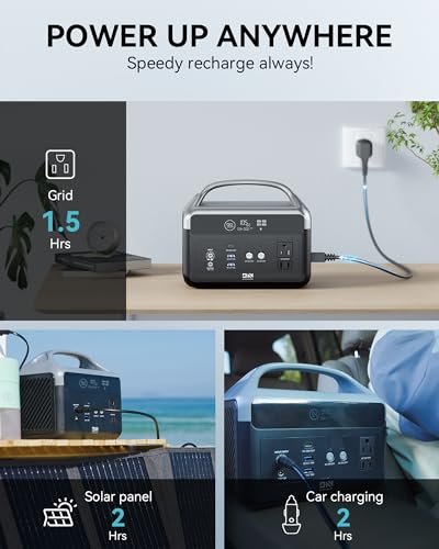 DaranEner Portable Power Station 56000mAh, 179.2Wh LiFePO4 Battery Backup w/ 2 300W (Peak 600W) AC Outlets, 1.5hrs Fast Charging, Power Bank for Hurricane Emergency/Outdoor Camping/RVs/Home Use