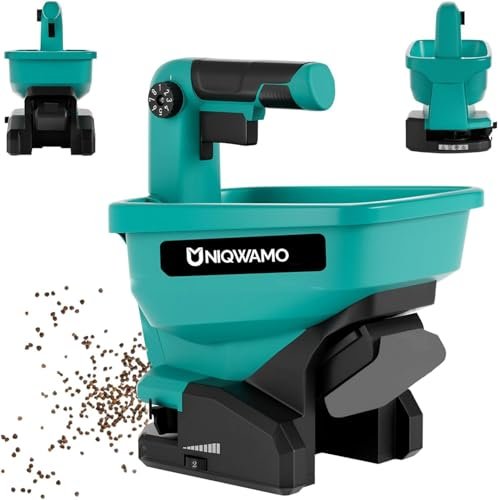 Uniqwamo Grass Seed Spreader Compatible for Ma-kita BL1820B BL1830B BL1840 18v Li-ion Battery, Handheld Power Spreader, Available Year-Round, Seed Spreaders for Lawns, Rock Salt (Battery not Included)