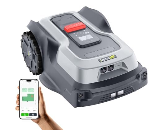 RoboUP T1200Pro Robot Lawn Mower Wire Free - RTK+Vision Mapping, AI Obstacle Avoidance, UP to 0.37 Acre, APP Control, Multi-Zone Management, Automatic Robotic Lawnmower (T1200Pro 2025)