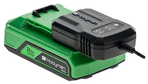 Hooyman 24V Battery Charger for 24-Volt Lithium-Ion Spreader with Charge Status Light Indicator, Rapid Charging, and Easy Disconnect for Lawn, Garden, Food-Plot, Land Management, Yard, and Outdoors