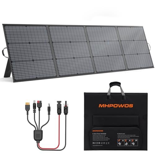MHPOWOS Portable Solar Panel 220W 40V Monocrystalline Foldable Solar Panels Charger Power Backup, IP67 Waterproof Durable for Power Station RV Camping Off Grid Fishing