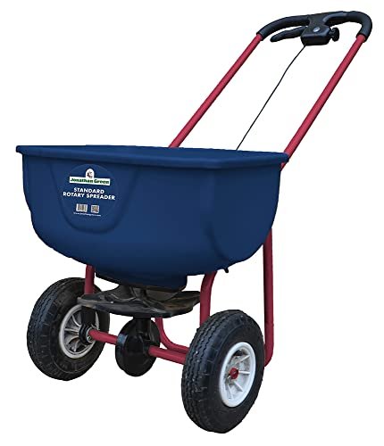 Jonathan Green (10937) New American Lawn Standard Rotary Broadcast Spreader - Push Lawn Spreader Covers Up to 10,000 Sq. Ft.