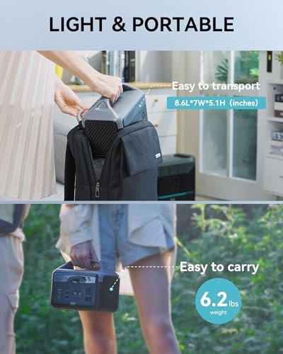 DaranEner Portable Power Station 56000mAh, 179.2Wh LiFePO4 Battery Backup w/ 2 300W (Peak 600W) AC Outlets, 1.5hrs Fast Charging, Power Bank for Hurricane Emergency/Outdoor Camping/RVs/Home Use
