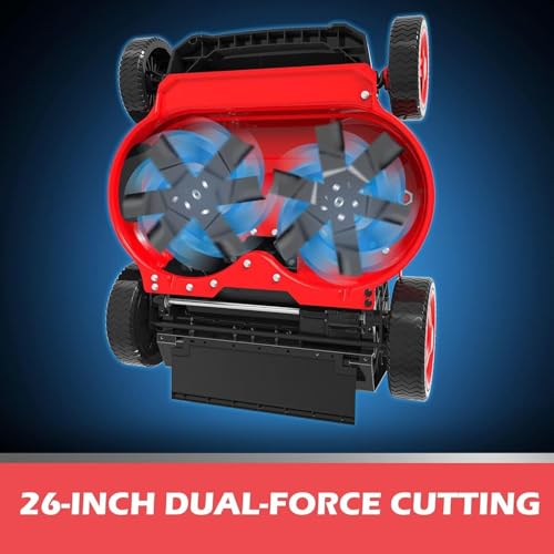 PowerSmart 80V Electric Lawn Mower, 26-Inch Cordless Self Propelled Brushless Motor, 6.0Ah Battery and Charger PS76826SRB