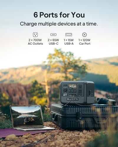 BLUETTI Solar Generator AC50B, 448Wh LiFePO4 Battery Backup w/ 2 700W AC Outlets (Power Lifting 1,000W), 0-80% in 45 Min., for Camping, Road Trip, Outage (Solar Panel Optional)