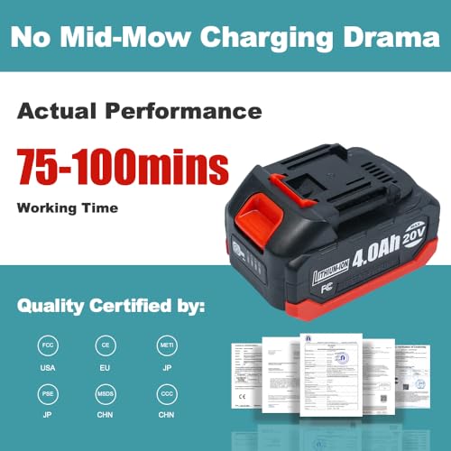 Talionqu Cordless Weed Wacker with Brushless Motor, 3-in-1 Lawn Edger & Trimmer & Mower, Charger Included (One 4.0AH Battery)
