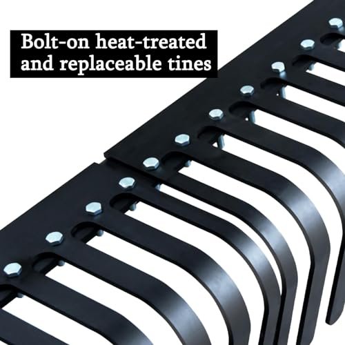 Landscape Rake for Tractor Attached by 3 Points for Beautifying Landscape,Leveling Lawn and Gardening with Hard Rake Body and 60 Inches Wide Coverage for Work