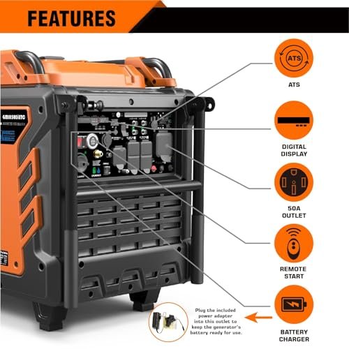 GENMAX Tri Fuel Generator,10500-Watt 458cc Tri Fuel Gasoline Propane Natural Gas Portable 50A Generator with Remote Start,Ideal for Home backup power.
