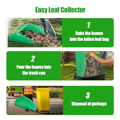 UQM Leaf Collector, Portable Pop Up Leaf Bags, Foldable Leaf Pick Up Tools Patent Number D1005635, Reusable Yard Garden Bags for Leaves Lawn Trash