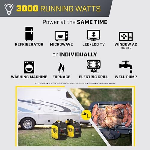 Champion Power Equipment 4000-Watt Dual Fuel RV Ready Portable Inverter Generator with Quiet Technology and CO Shield