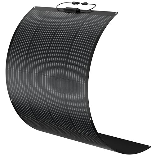 BougeRV Arch 200 Watts Fiberglass Flexible Solar Panel, Portable Bendable 12 Volts 10BB Mono Cell for RV Camping Home Boat Marine Curve Surface Black