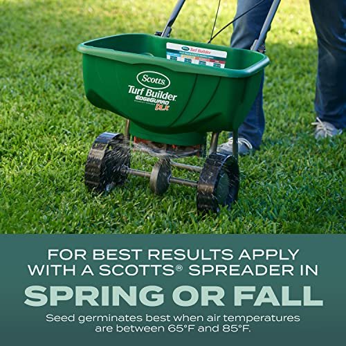 Scotts Turf Builder Grass Seed Dense Shade Mix with Fertilizer and Soil Improver, Grows With Little Sunlight, 5.6 lbs.