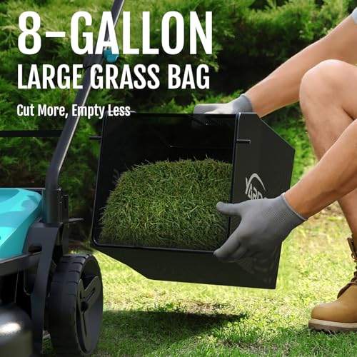 (2025 New) YARDCARE 36V Brushless Cordless Lawn Mower with 2X4.0Ah Batteries, LED Display Screen, Electric Lawnmower with 5-Position Height Adjustment, 8 Gallon Grass Bag, Charger