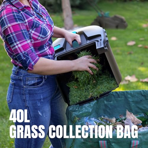 MightyMow Electric Lawn Mower Cordless, 2x20V 16 inch Push Lawn Mower with 6-Position Cutting Height Adjustment, 2x4.0Ah Battery & Dual Charger Included