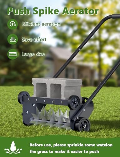 bomis Lawn Aerator, Push Spike Aerator, 18