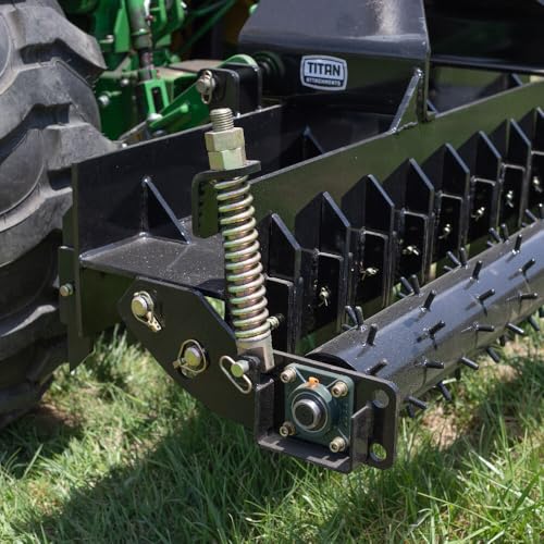 Titan Attachments 60in Soil Yard Pulverizer, Spiked Drum, Category 1 and 2, 3 Point, Quick Hitch Compatible
