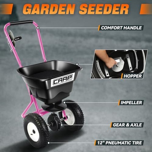 CAAP DRIVEN 80 lb. Capacity Walk-Behind Lawn/Garden Broadcast Spreader for Seed, Salt, Fertilizer CAAP-TOLS-SPD-PR