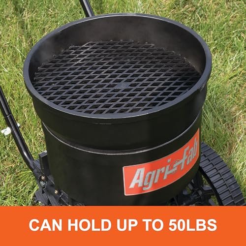 Agri-Fab 45-0566 50 lb. Push Lawn & Garden Broadcast Spreader for Seed,Fertilizer; Walk Behind with Easy to use Cable Control