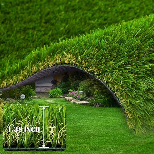 ZGR Artificial Garden Grass 3 ft x 5 ft (15 Square ft) Premium Lawn Turf, Realistic Fake Grass, Deluxe Synthetic Turf, Thick Pet Turf, Perfect for Carpet Doormat Indoor/Outdoor Landscape, Non Toxic