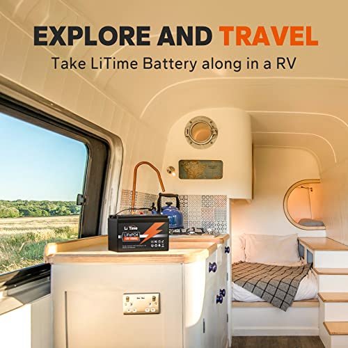 LiTime 12V 100Ah LiFePO4 Battery BCI Group 31 Lithium Battery Built-in 100A BMS, Up to 15000 Deep Cycles, Perfect for RV, Marine, Home Energy Storage