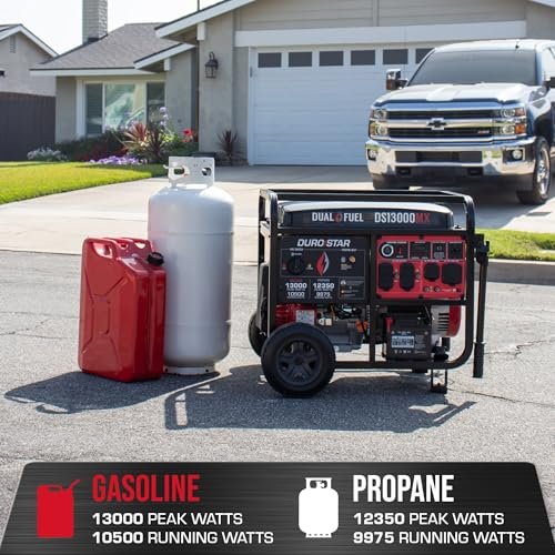 DuroStar DS13000MX 13,000-Watt 500cc Dual Fuel Portable Generator
