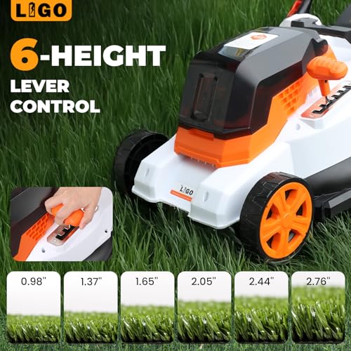 LIGO 40V Cordless Lawn Mower w/11Gal Bag & 2X4.0Ah Battery | 15