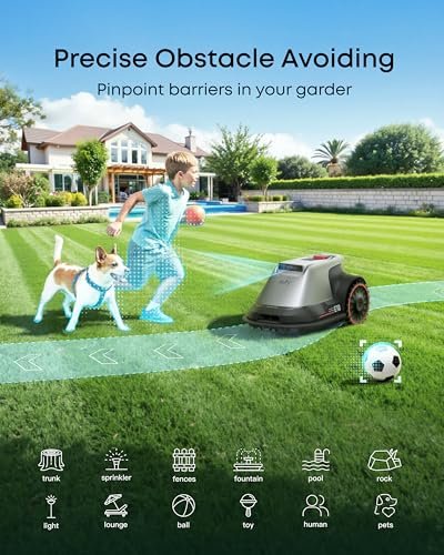 eufy Robot Lawn Mower E18, No Wire, No RTK, No Signal Issue, Hands-Free Auto Mapping, Precise Obstacle Avoiding, Reliable Lawn Maintenance, Worry-Free Experience