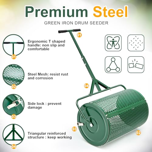 Lothee 4-Step Compost and Peat Moss Spreader Lawn Care System Includes 24