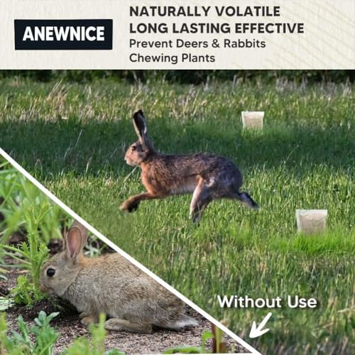 Deer Repellent, Rabbit Repellent Outdoor, Deer Deterrent for Garden, Ready-to-Use Deter Pests from Lawn,Keep Rabbits Out of Backyard-8 Packs