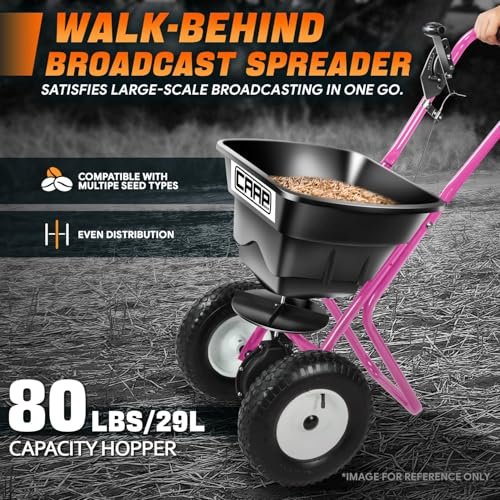 CAAP DRIVEN 80 lb. Capacity Walk-Behind Lawn/Garden Broadcast Spreader for Seed, Salt, Fertilizer CAAP-TOLS-SPD-PR