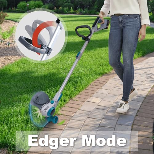 Talionqu Cordless Weed Wacker with Brushless Motor, 3-in-1 Lawn Edger & Trimmer & Mower, Charger Included (One 4.0AH Battery)