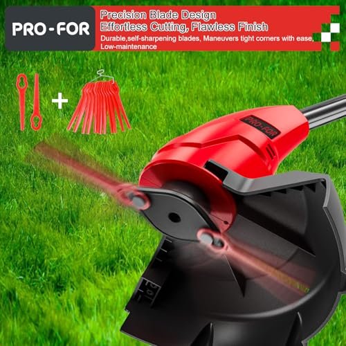PRO-FOR 20V Max Cordless Grass Trimmer with Nylon Blade, 2-in-1 Stringless Trimmer & Lawn Edger, Lightweight Weed Wacker for Efficient Yard Maintenance