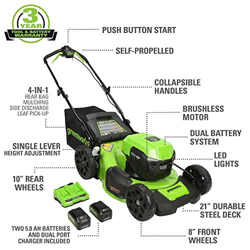 Greenworks 48V (2x24V) High - Performance Cordless Yard Tool Combo: 21