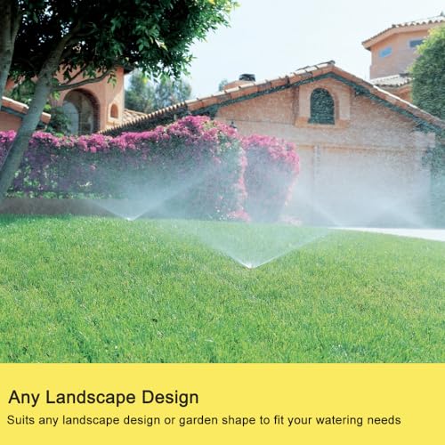 FANHAO Metal Lawn Sprinkler for Yard, 2 Pack Automatic Garden Water Sprinkler on Spike Base, Adjustable Brass Sprinkler Nozzle 360 Degree Large Area Coverage for Lawn Grass Patio Garden Irrigation