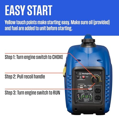 Westinghouse 2800 Peak Watt Super Quiet & Lightweight Portable Inverter Generator, Gas Powered, Parallel Capable, Long Run Time