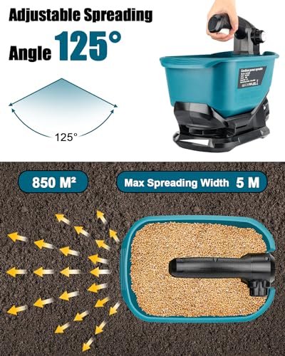 Adisipsoarin Salt Spreader for Makita 18v Battery,Handheld Fertilizer Spreader for Lawns,Available Year-Round,Grass Seeds,Fertilizer,Rock Salt and Ice Melt(Battery Not Included)