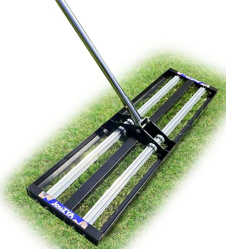 Updated Lawn Leveling Rake with Aluminum Rollers, Stainless Steel 17