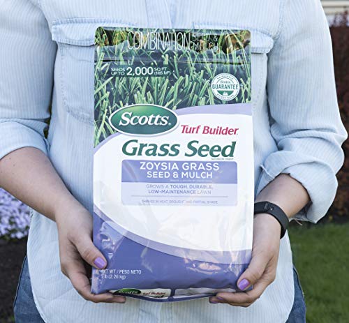 Scotts Turf Builder Zoysia Grass Seed & Mulch, Grows a Tough, Low-Maintenance Lawn, 5 lbs.