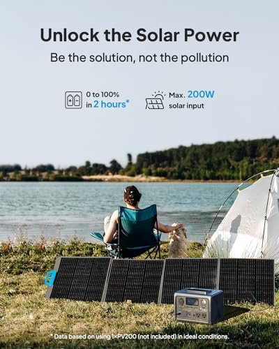 BLUETTI Solar Generator EB3A, 268Wh LiFePO4 Battery Backup w/ 2 600W (1,200W Surge) AC Outlets, Recharge from 0-80% in 30 Min., LFP Backup for Outdoor Camping, Trip, Power Outage