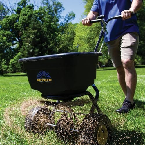 Spyker Lawn and Handheld Spreader Kit: Pro-Series 50 Pound Broadcast Spreader with 5 Pound Handheld Spreader Kit