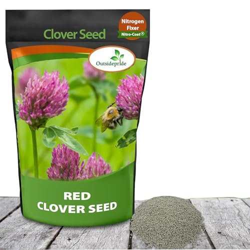 Outsidepride Perennial Red Clover Seeds - 1/4 lbs. Self-Seeding, Nitrocoated, Inoculated Clover Seeds for Lawn, Yard, Forage, Pasture, Hay, Nitrogen Fixation, Soil Improvement & Crop Rotation Programs