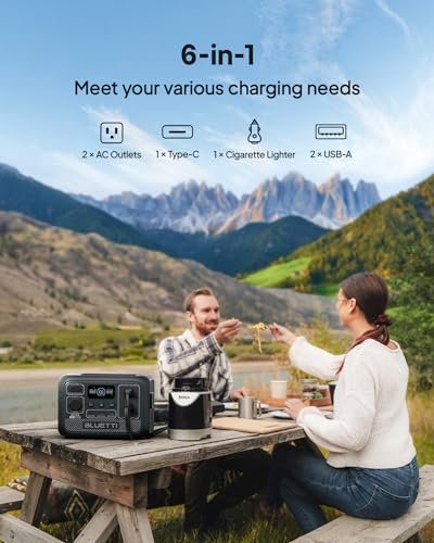 BLUETTI Solar Generator AC2A with 60W Solar Panel Included (Ships Separately), 204Wh LFP Battery Backup, w/ 2 300W (600W Power Lifting) AC Outlets, 0-80% in 40 Min, Portable Power Station for Camping
