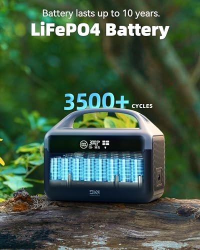 DaranEner Portable Power Station 56000mAh, 179.2Wh LiFePO4 Battery Backup w/ 2 300W (Peak 600W) AC Outlets, 1.5hrs Fast Charging, Power Bank for Hurricane Emergency/Outdoor Camping/RVs/Home Use