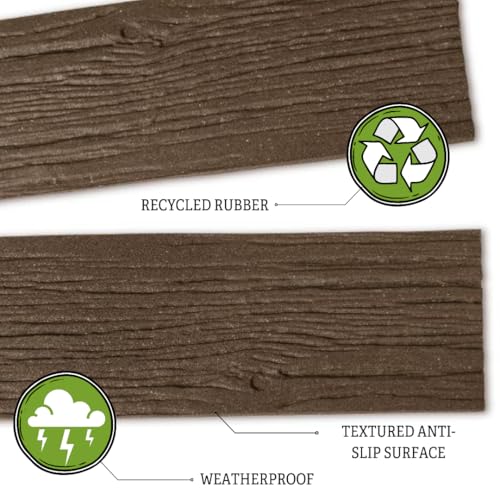 Gardener's Supply Company Recycled Rubber Walkway Railroad Tie Stepping Stone | Outdoor Garden Patio Decor & Lawn Pathway Landscaping Stepping Blocks | Eco-Friendly Garden Decor