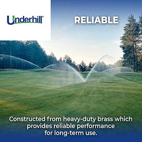 Underhill Impact Sprinkler Head, Heavy Metal, 1 1/4-Inch MPT Part Circle, Brass, 78-Foot, 1-Inch Drive Nozzle, 1/8-Inch Close-in Nozzle, SI125P