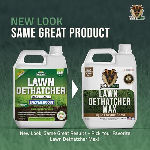 PetraTools Liquid Dethatcher, Lawn Dethatcher & Aerator, Grass Dethatcher & Thatch Rake Alternative, Thatch Remover, Liquid Thatch Remover, Lawn Dethatch Product, Lawn Dethatching Solutions (32 Oz)