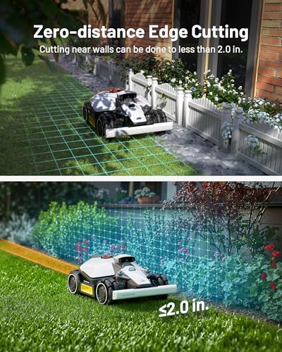 Mammotion LUBA Mini AWD 800H Robot Lawn Mower with 4G, Reception 0.2 Acre, Max. 0.25 Acre, All-Wheel-Drive for 80% Slope, UltraSense AI Vision+RTK Auto-Mapping, Cutting Height 2.2