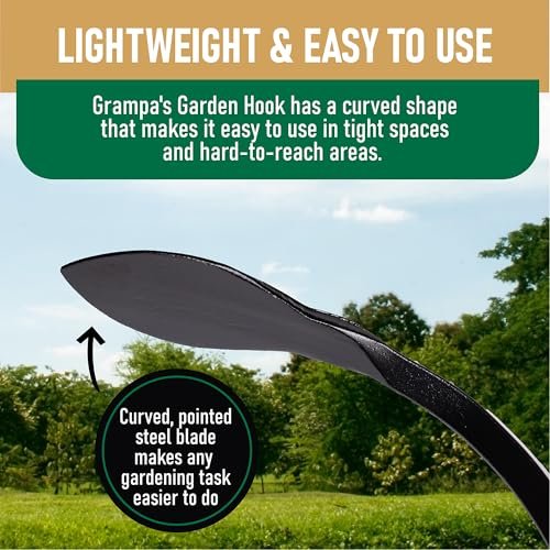 Grampa's Garden Hook - Weed Puller Tool & Gardening Hand Cultivator - Versatile Tool That Functions as a Cultivator, Hand Tiller, Weeder, & Edging Tool - Lightweight & Durable to Use