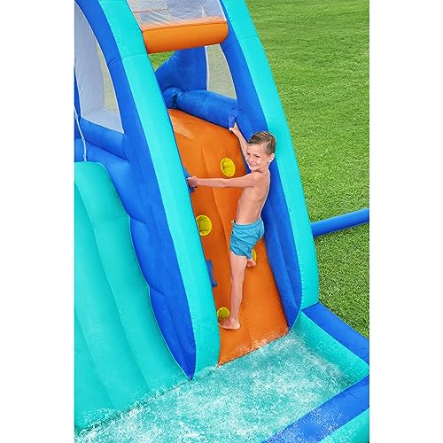 Bestway H2OGO! Wavetastic 16' Kids Inflatable Outdoor Water Park with Turtle Pool Ride-On Float, Water Sprinklers, Slide, and Wave Pool