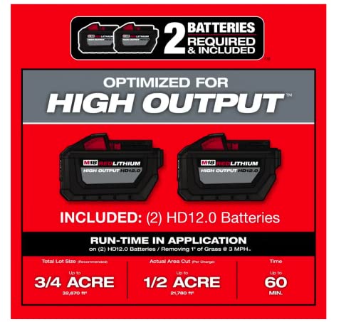 M18 Fuel Brushless Cordless 21 in. Walk Behind Dual Battery Self-Propelled Mower w/(2) 12.0Ah Battery and Rapid Charger